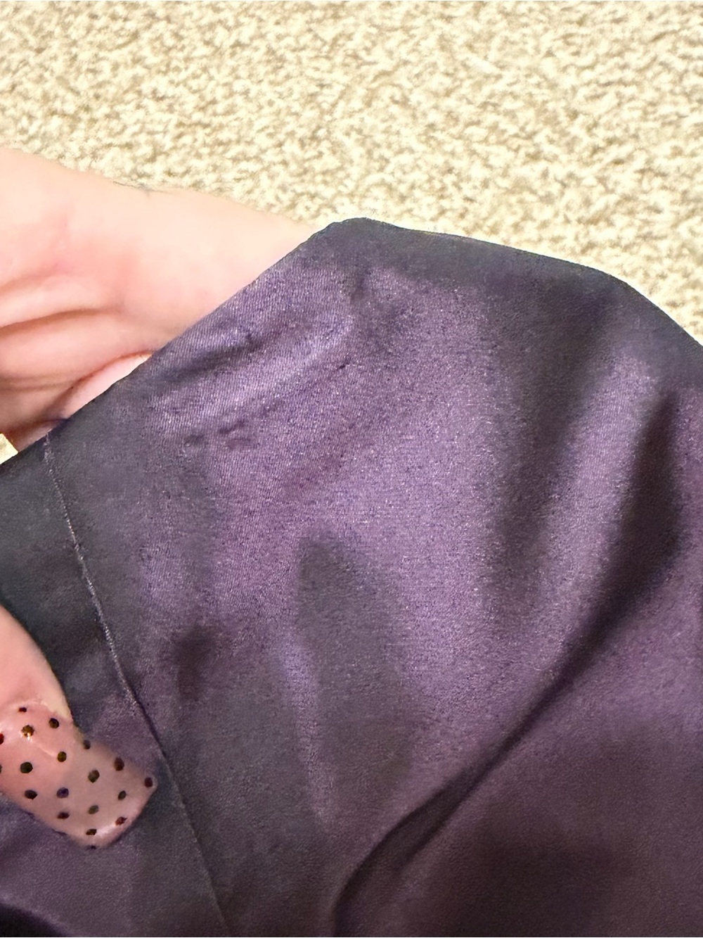 Vintage Ann Taylor metallic purple 100% silk skirt - Picture 6 of 6